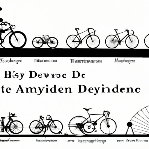 1. תמונה המציגה ציר זמן של התפתחות אופניים מהמאה ה-19 ועד היום.