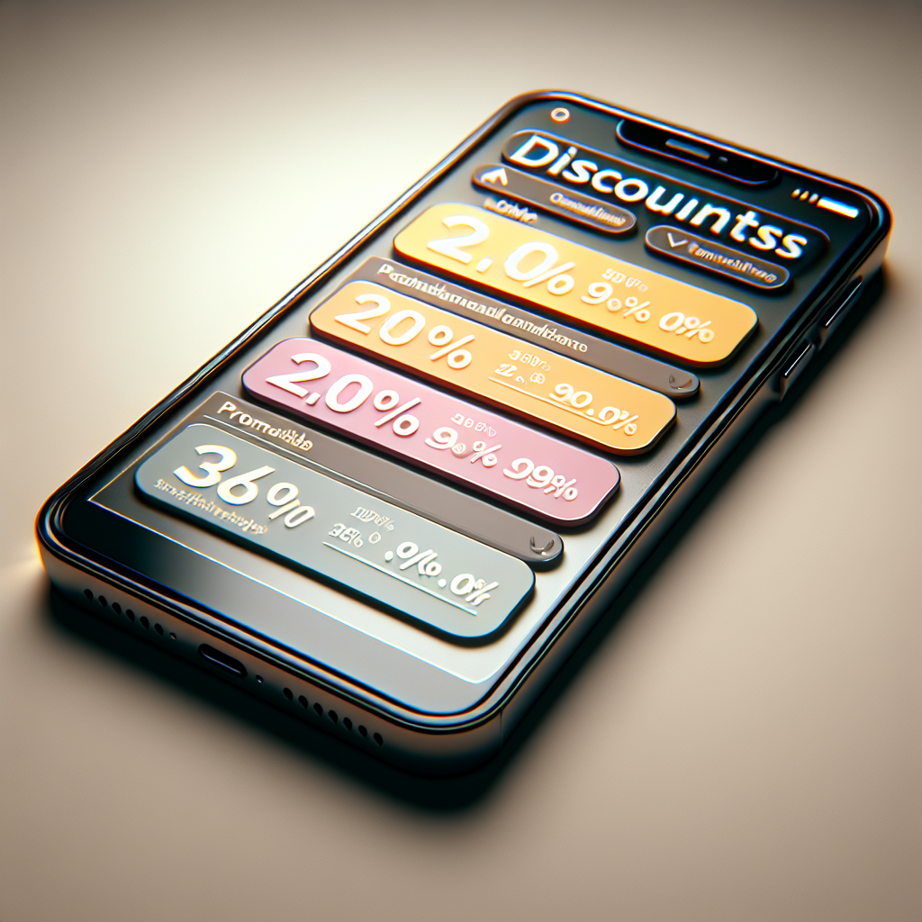 תמונה של סמארטפון עם אפליקציית הנחות פתוחה